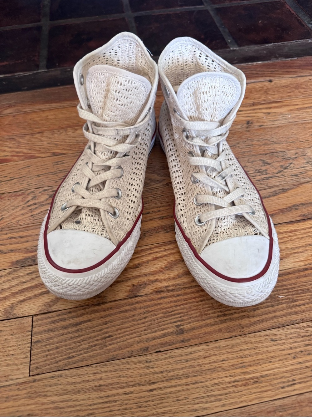 Converse Chuck Taylor All Star “Boho Crochet” Crochet Hi-Tops in Parchment